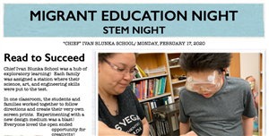 Screenshot of newletter from New Stuyahoks Family Night. 